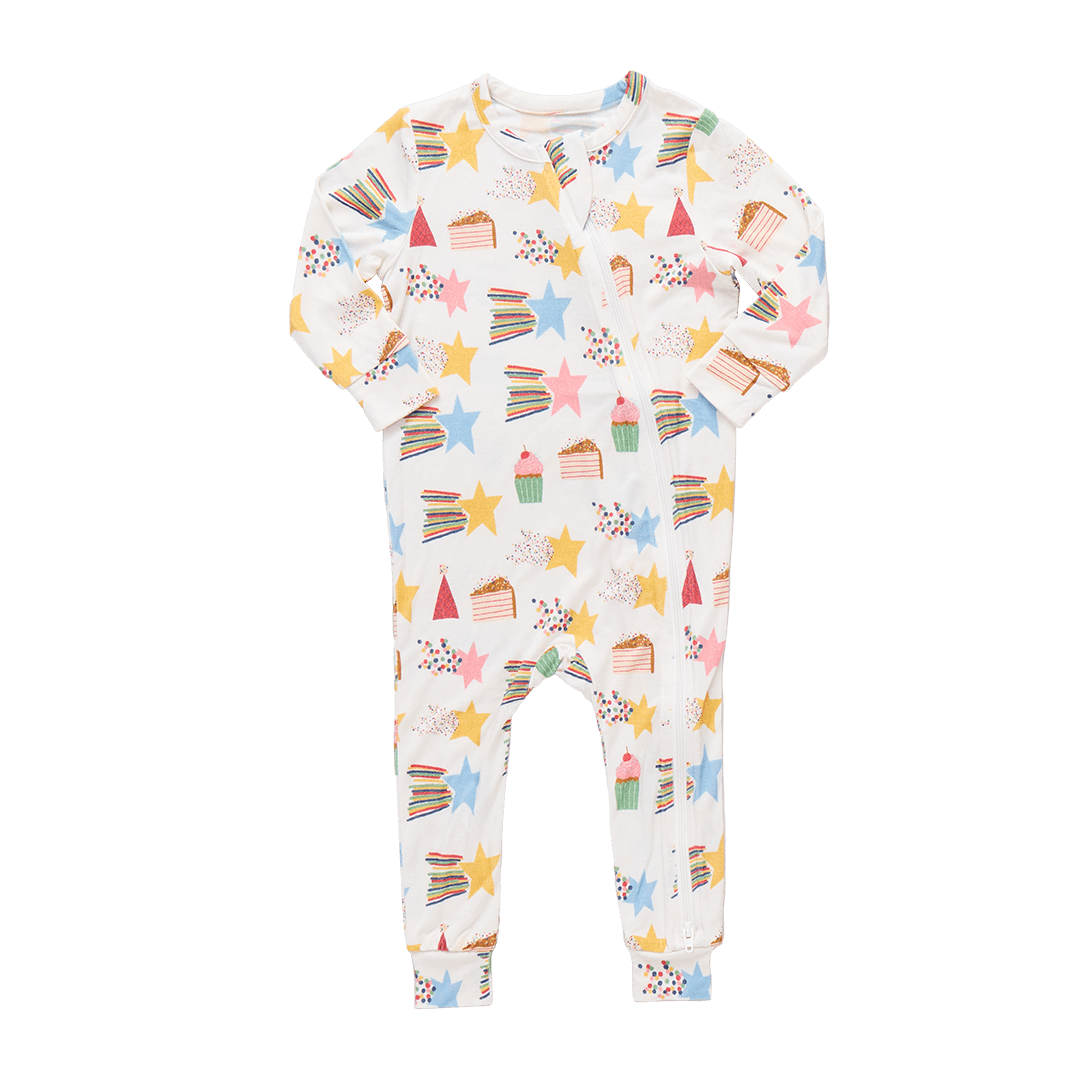 Baby Bamboo Romper - Birthday Star