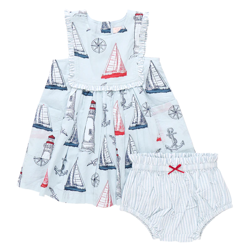 Baby Girls Courtina Dress Set - Nautical Adventure