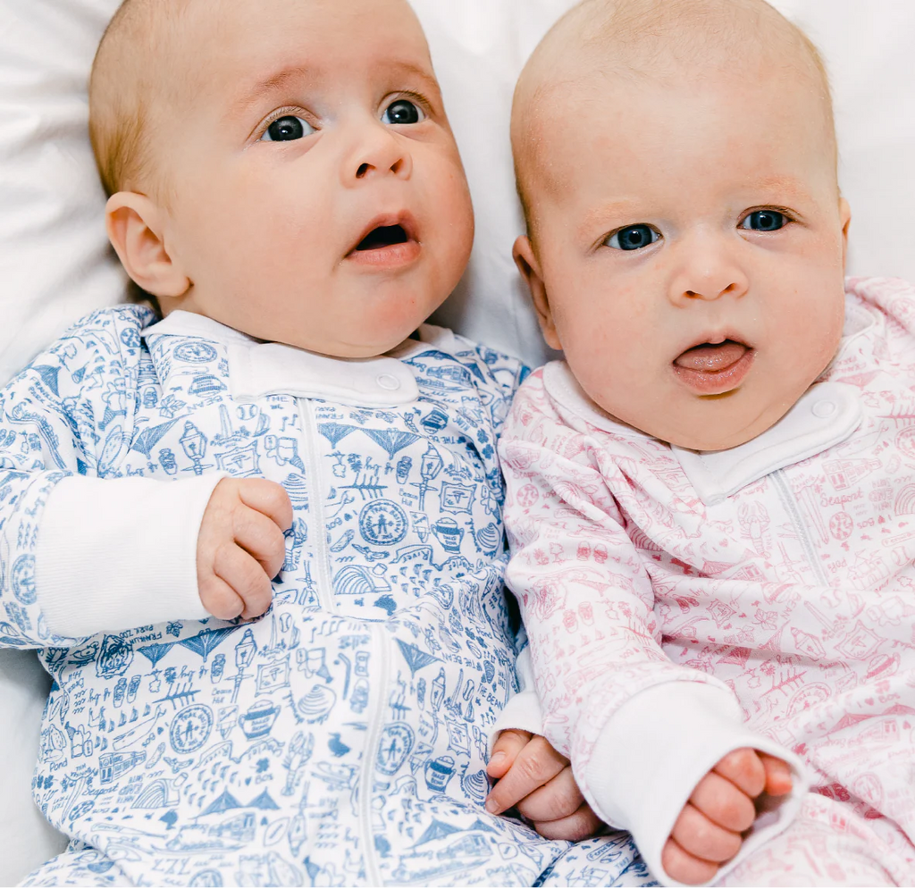 Boston Zip Baby Onesie - Sailor Blue