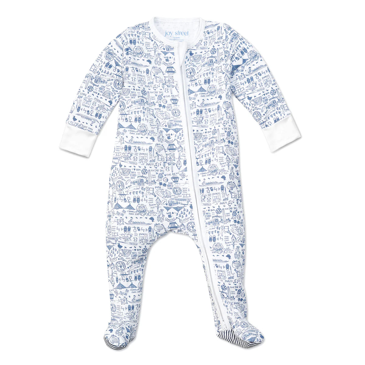 Boston Zip Baby Onesie - Sailor Blue