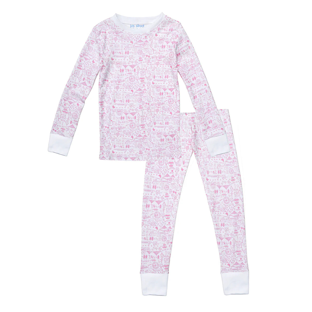 Boston Two Piece Kids Pajamas - Strawberry Ice Cream Pink