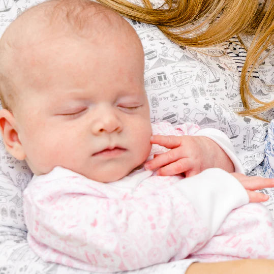 Boston Zip Baby Onesie - Strawberry Ice Cream Pink