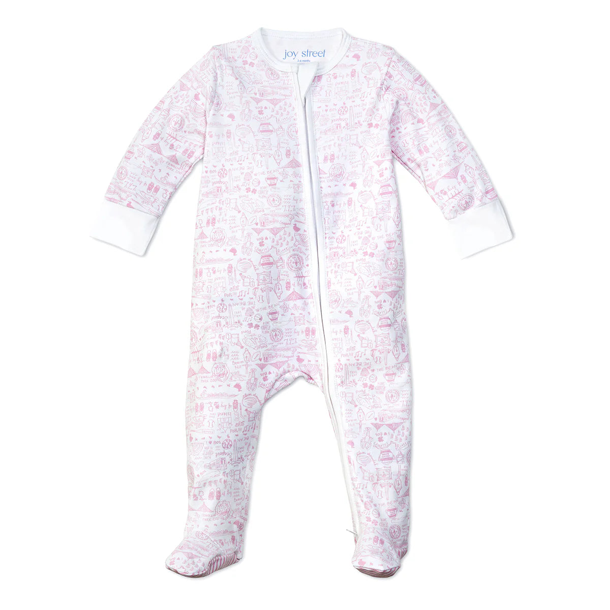 Boston Zip Baby Onesie - Strawberry Ice Cream Pink
