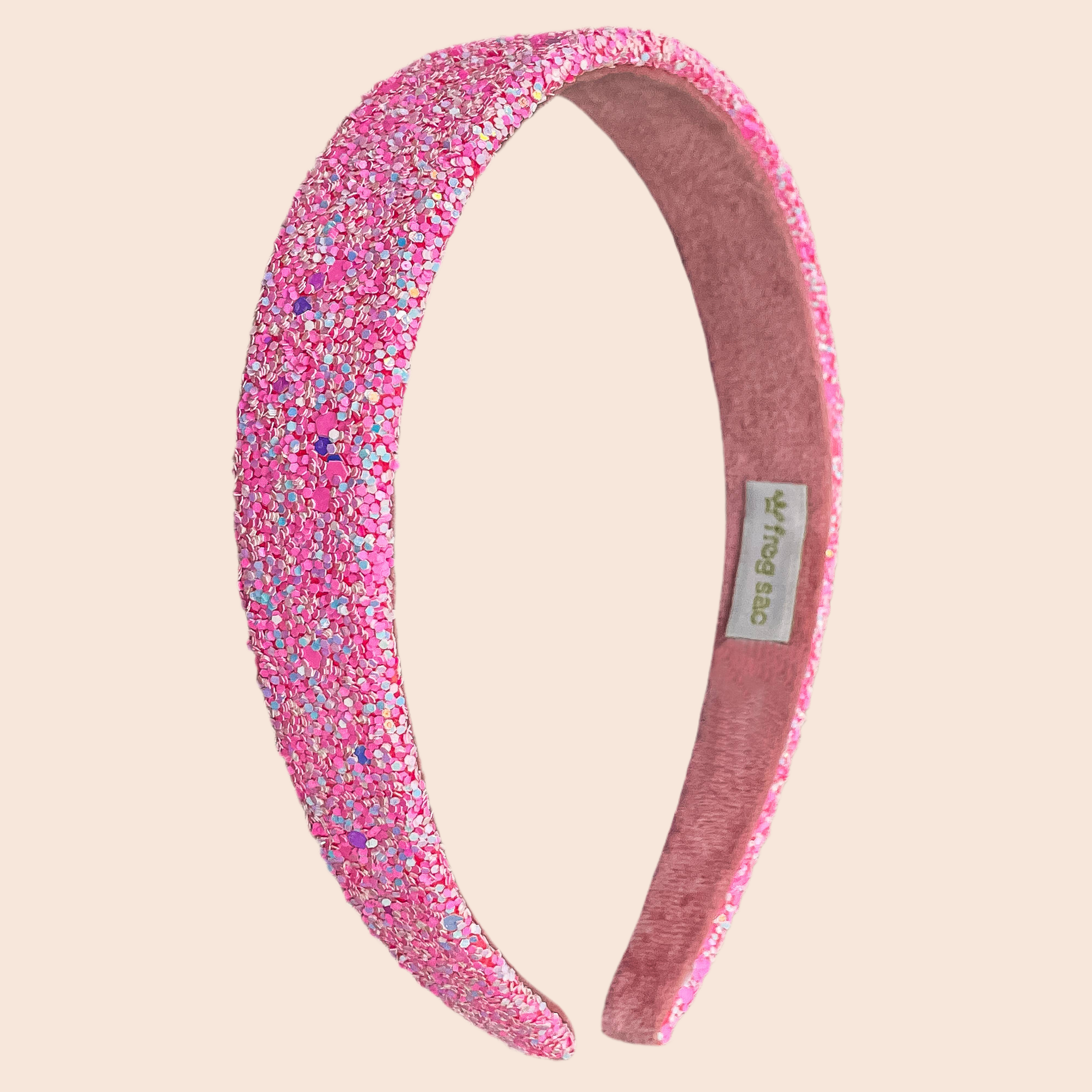 Tapered Chunky Glitter Headband | Pink