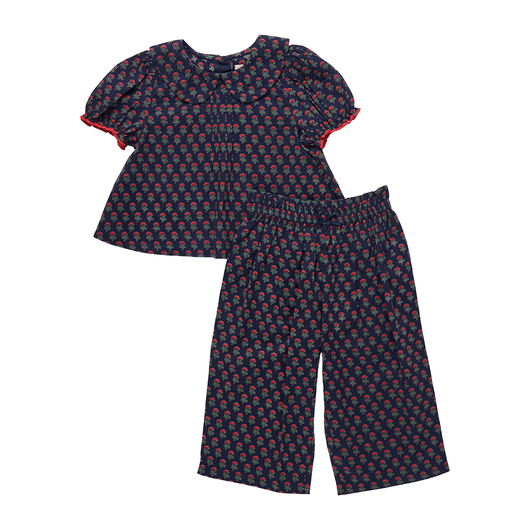 Baby Girls Dawson 2-Piece Set - Navy Carnation