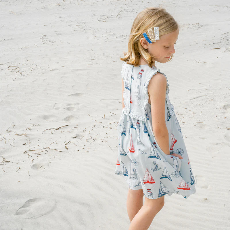 Girls Courtina Dress - Nautical Adventure