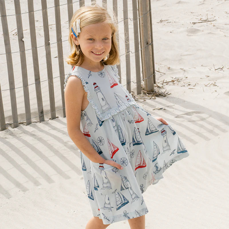 Girls Courtina Dress - Nautical Adventure