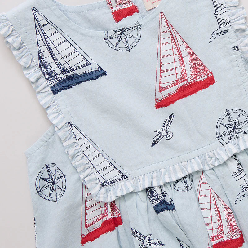 Girls Courtina Dress - Nautical Adventure