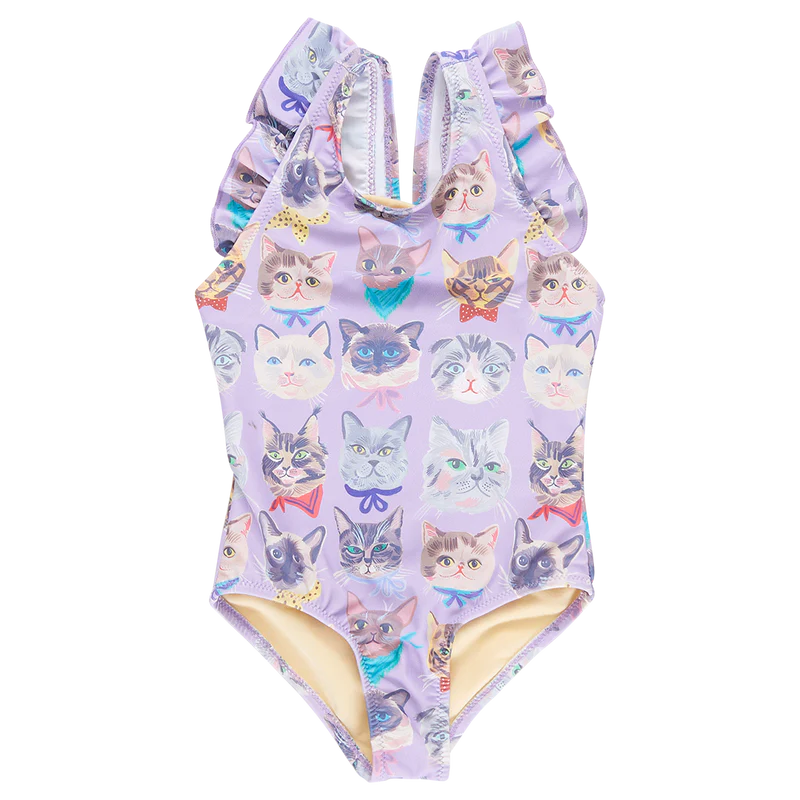 Girls Liv Suit - Lavender Cool Cats