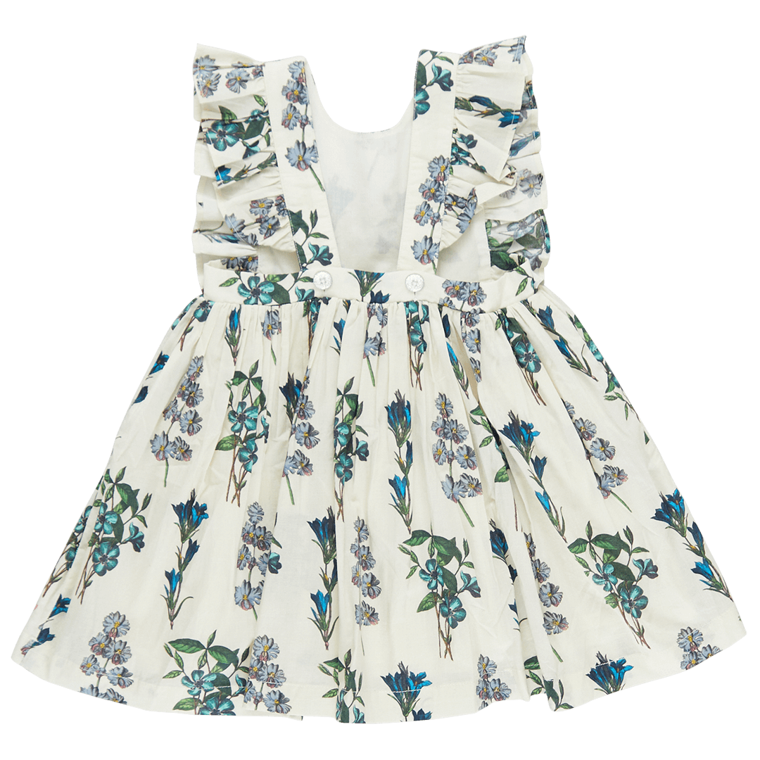 Girls Marceline Dress - Blue Botanical