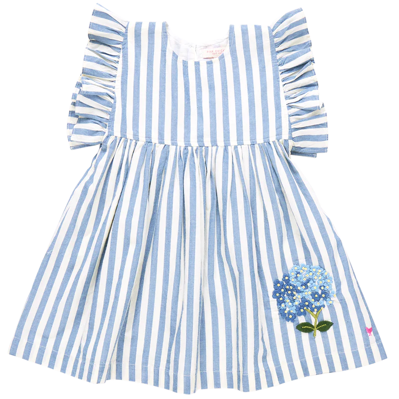 Girls Sarita Dress - Blue Stripe
