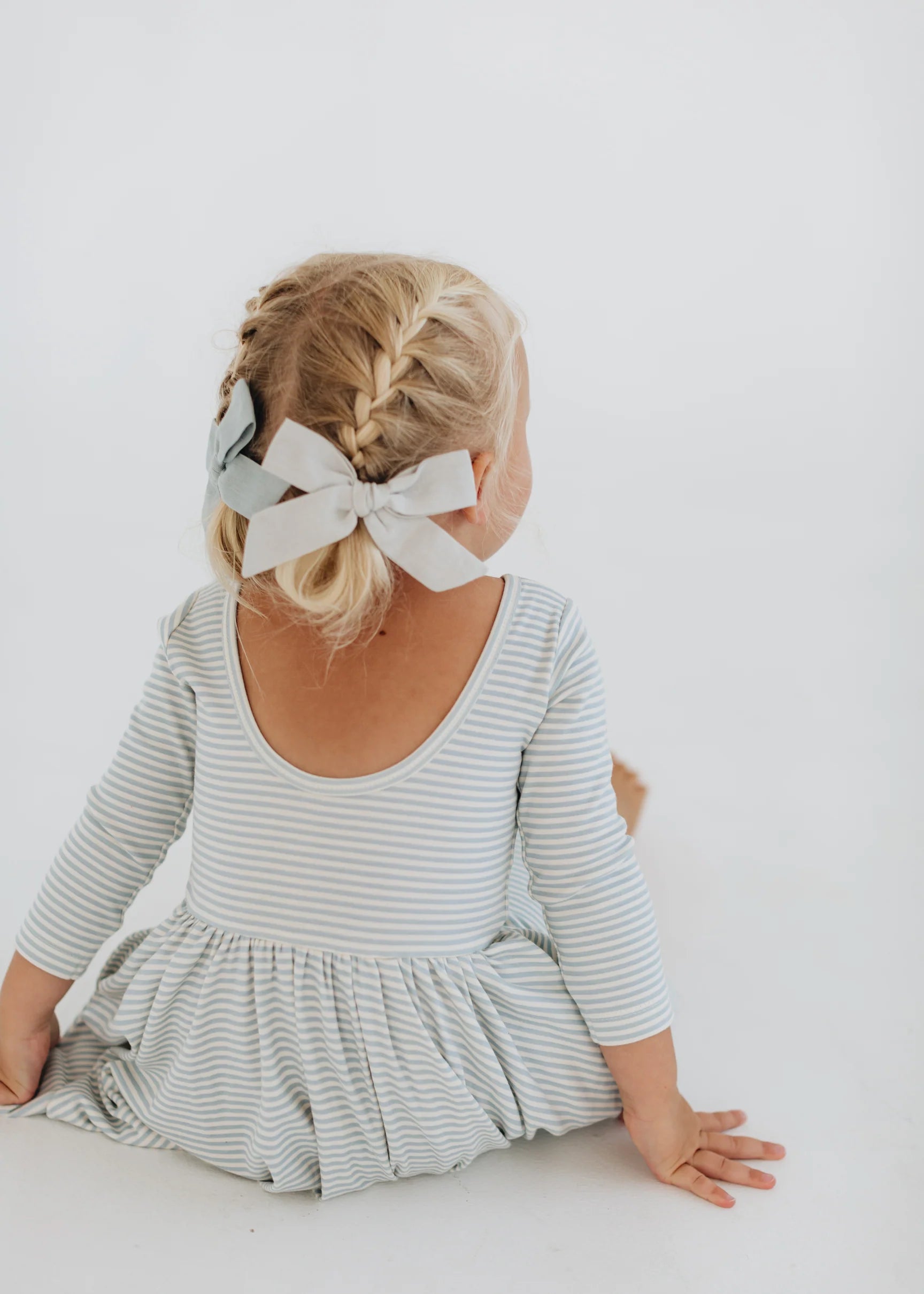 Twirl Dress | Blue French Stripes