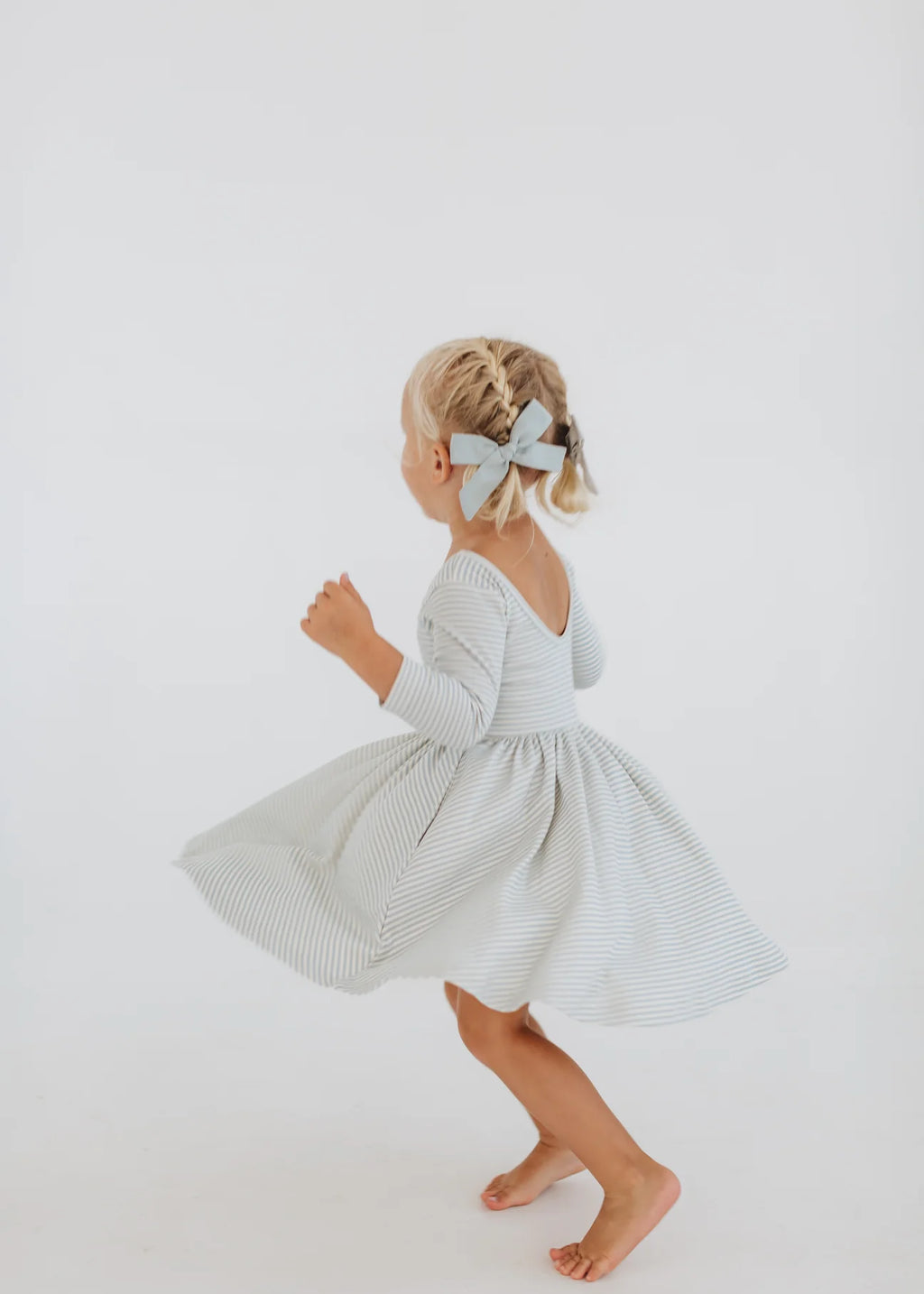 Twirl Dress | Blue French Stripes