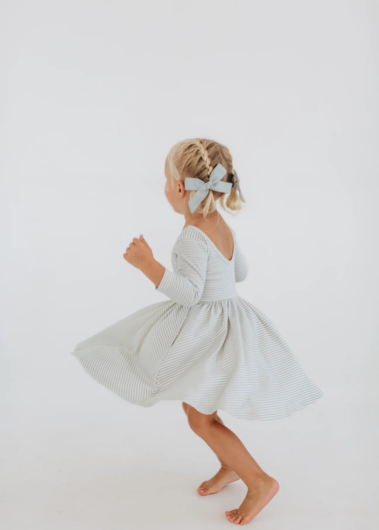 Twirl Dress | Blue French Stripes