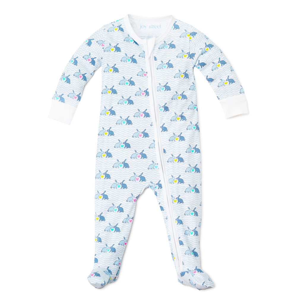 Bunny Love Zip Baby Onesie