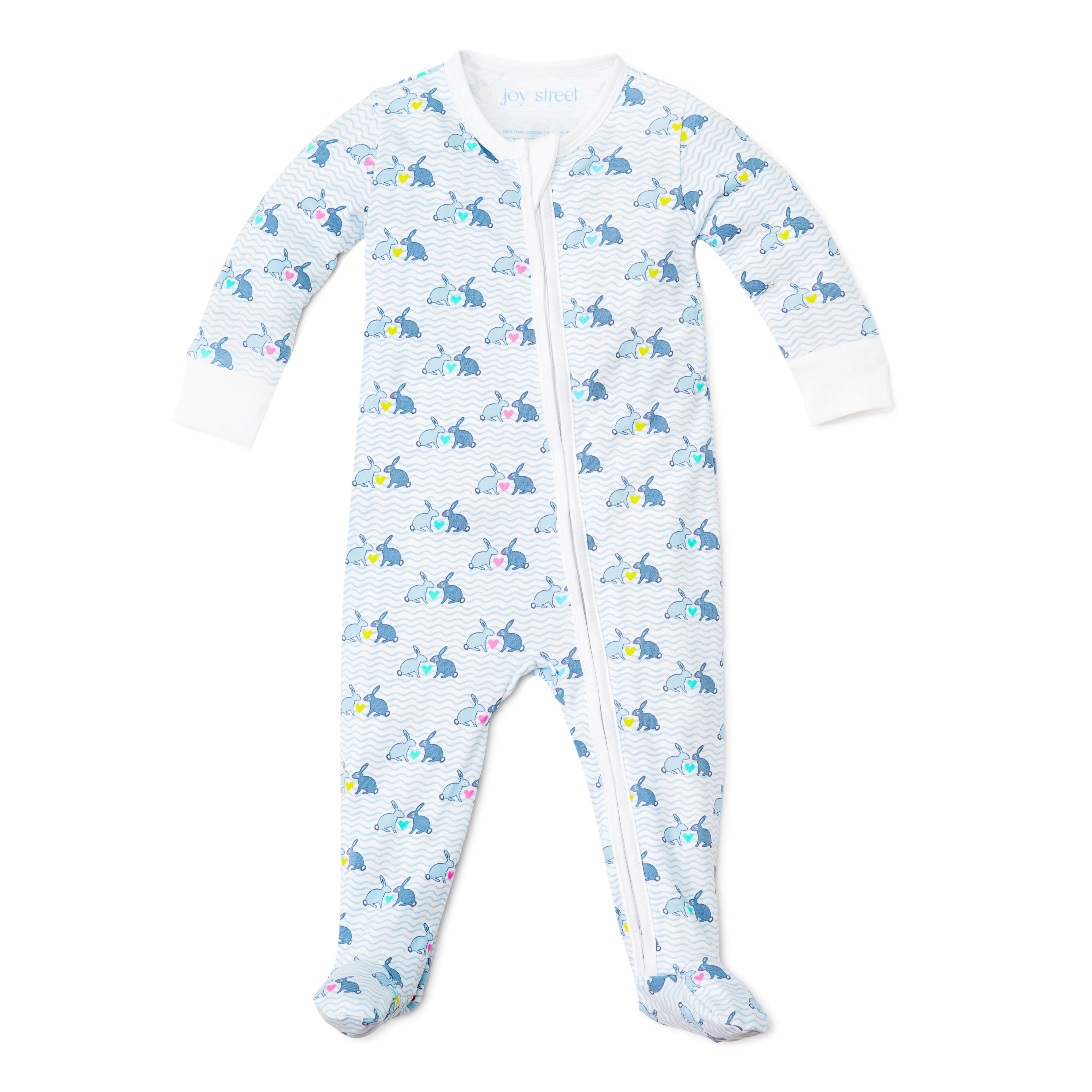 Bunny Love Zip Baby Onesie