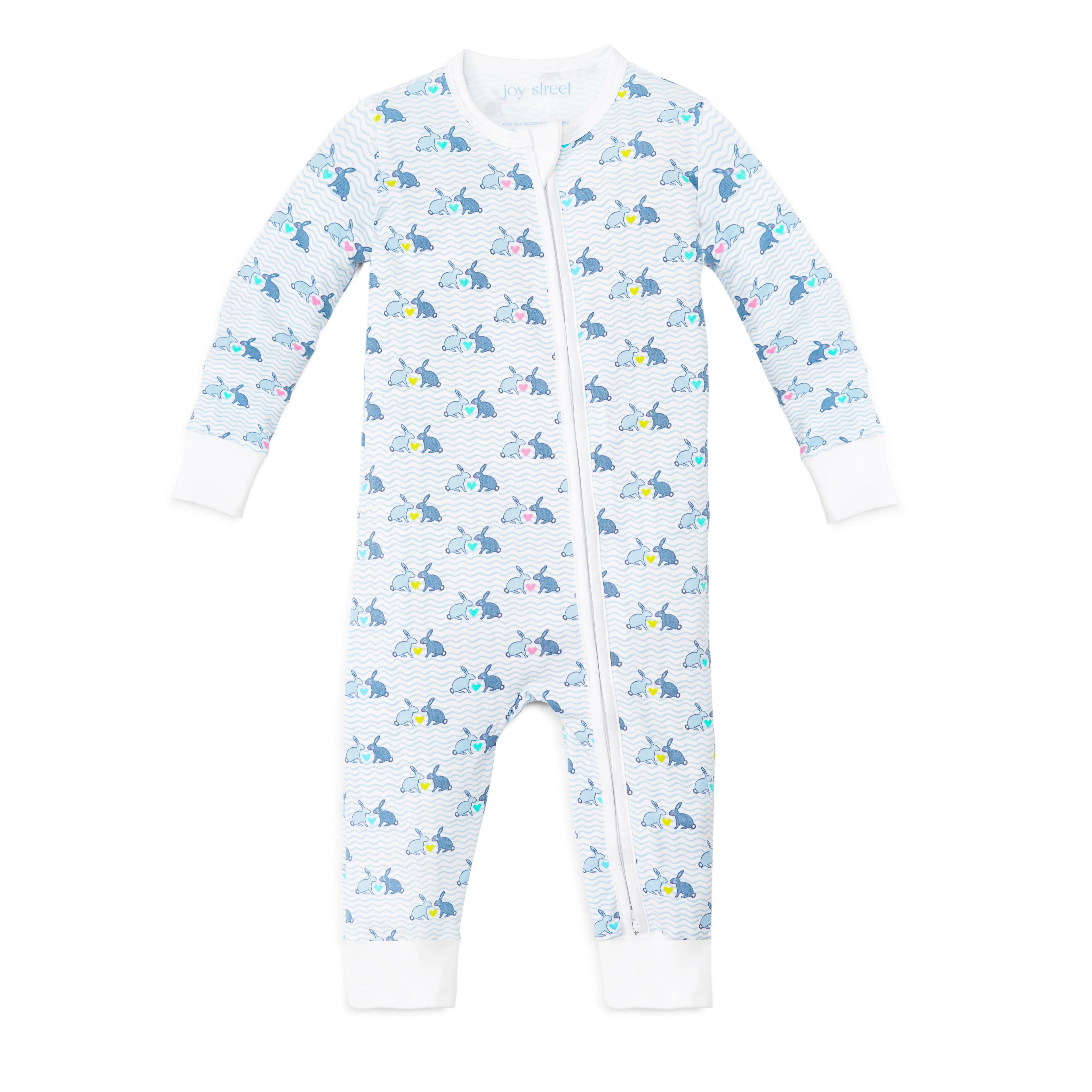 Bunny Love Zip Baby Onesie