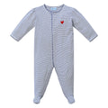 Harbor Heart Stitch Stripe Puff Zip Baby Onesie