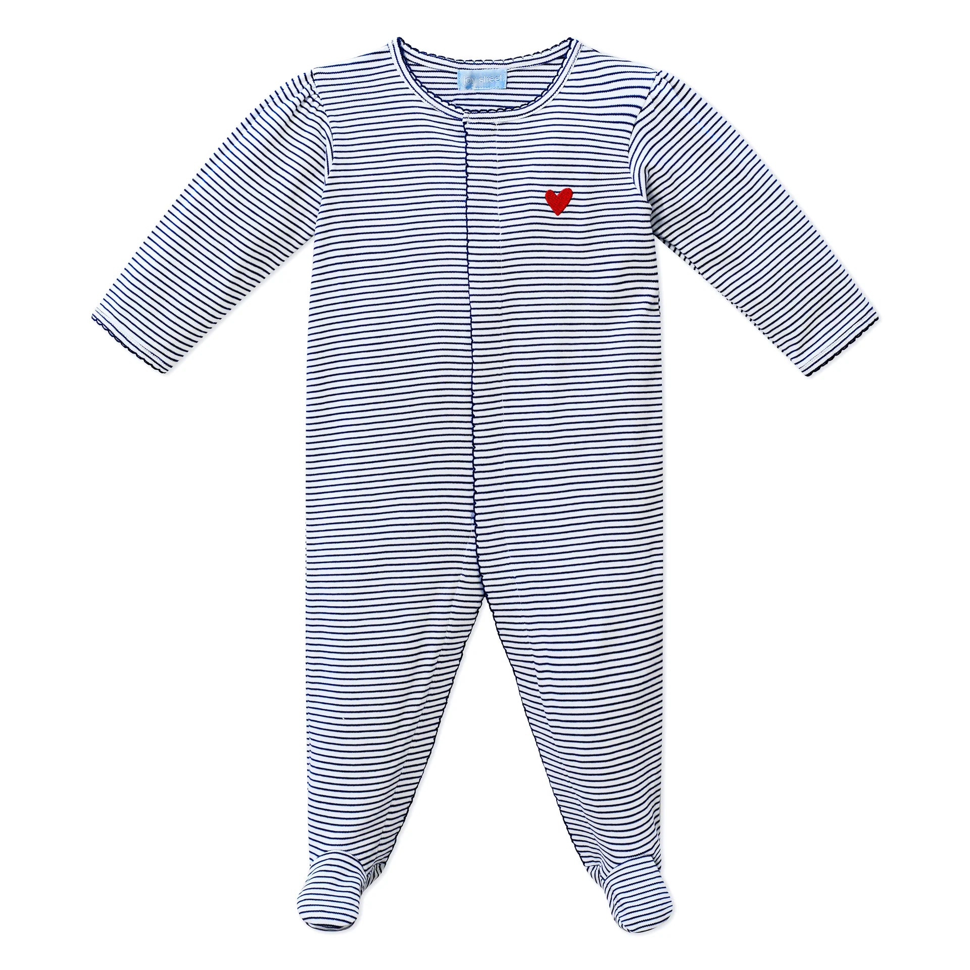 Harbor Heart Stitch Stripe Puff Zip Baby Onesie