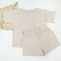 Organic Short Sleeve Kids Lounge Set - Gray