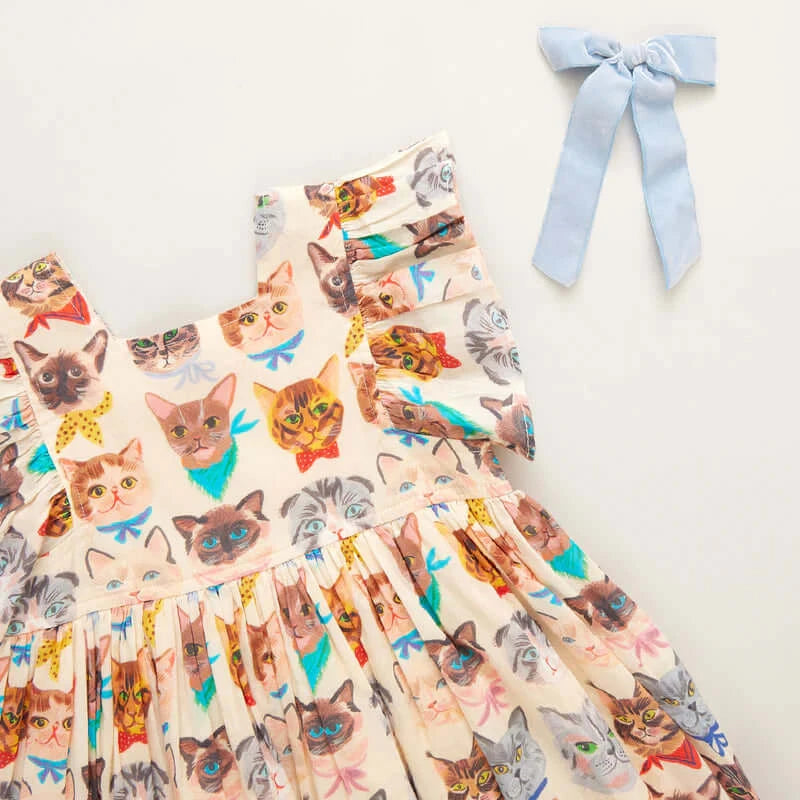 Girls Elsie Dress - Cool Cats
