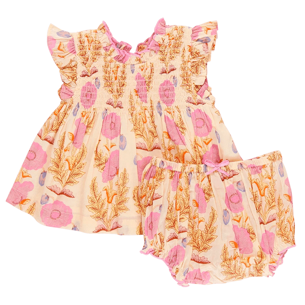 Baby Girls Stevie 2-Piece Set - Pink Gilded Floral