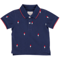 Boys Alec Shirt - Navy Rocket Pop Embroidery