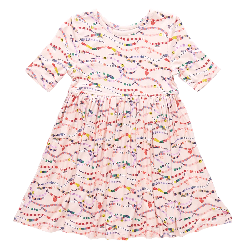 Girls Bamboo Steph Dress - Friendship Bracelet Era