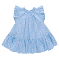 Girls Harper Dress - Blue Dewdrop Block Print