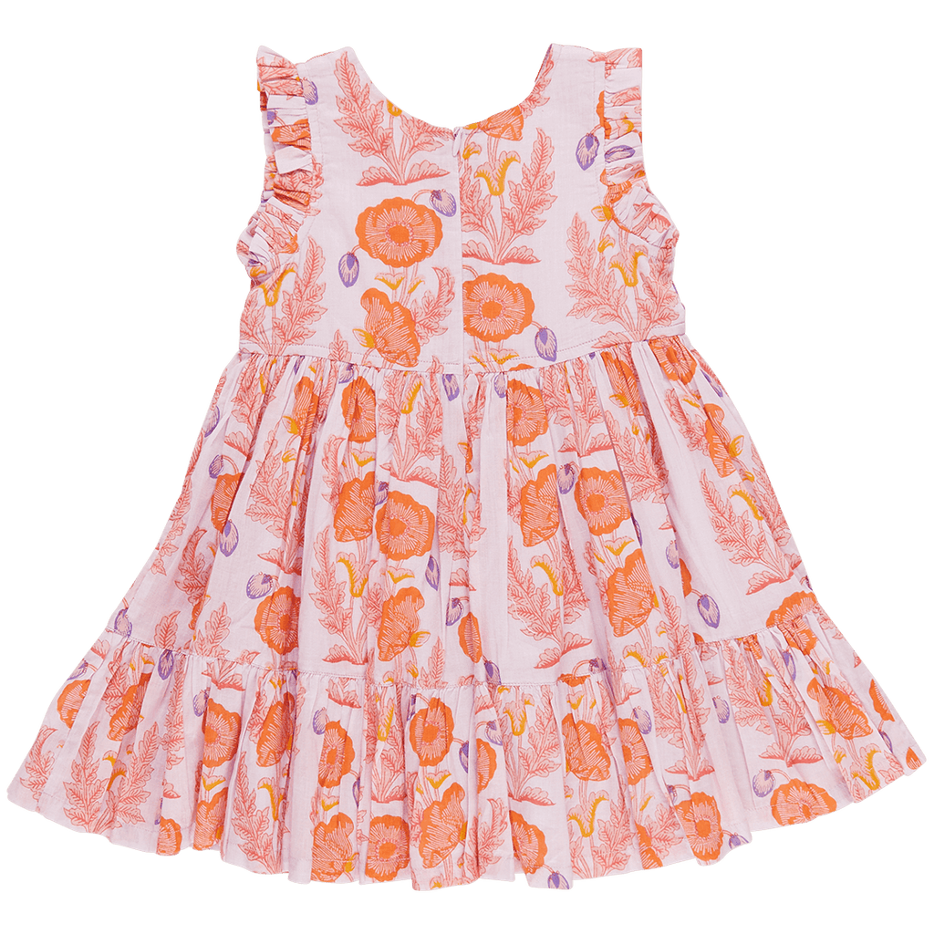 Girls Kelsey Dress - Purple Gilded Floral