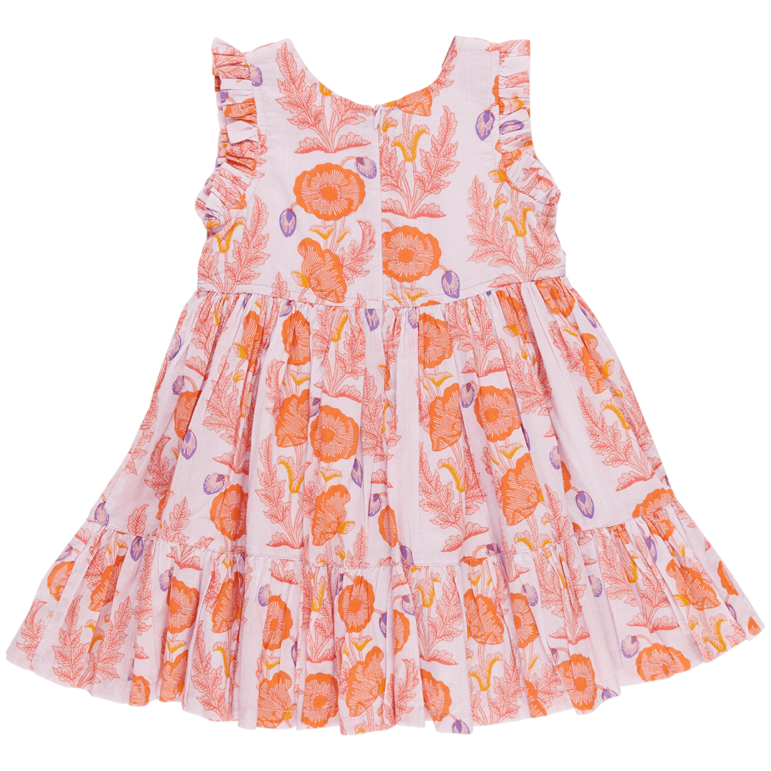 Girls Kelsey Dress - Purple Gilded Floral