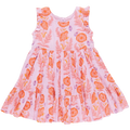 Girls Kelsey Dress - Purple Gilded Floral