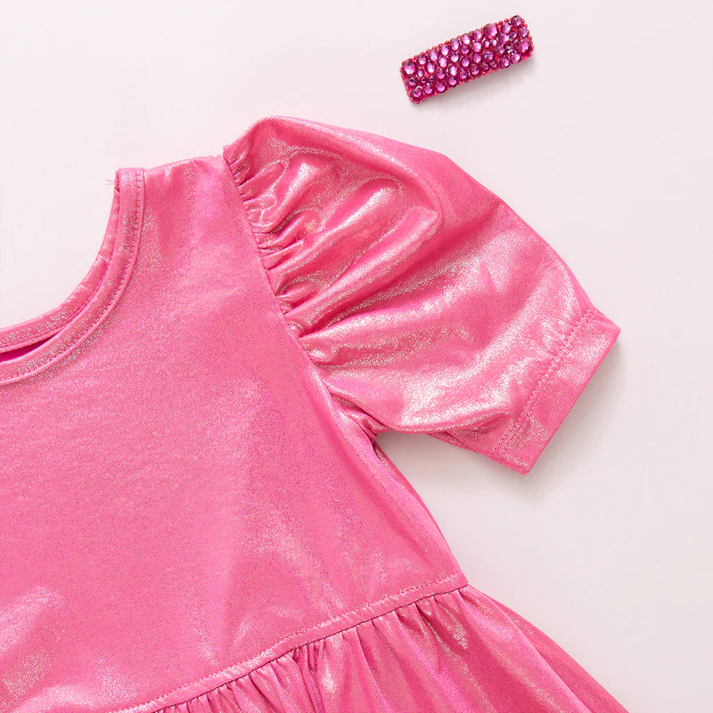 Girls Lame Laurie Dress - Pink