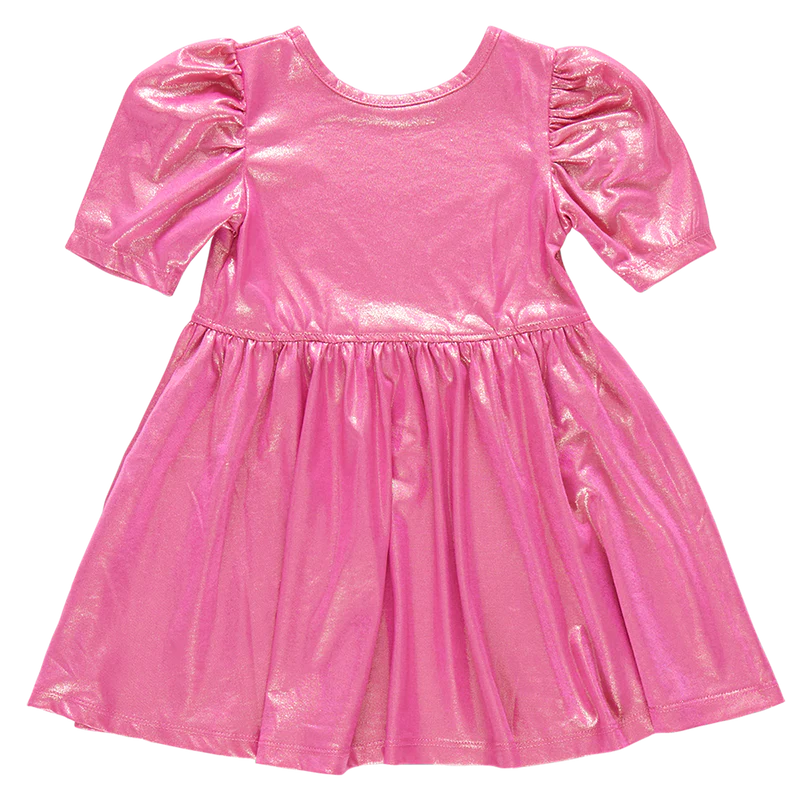 Girls Lame Laurie Dress - Pink