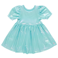 Girls Lame Laurie Dress - Turquoise