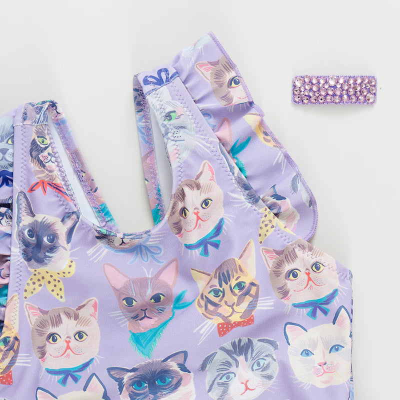 Girls Liv Suit - Lavender Cool Cats