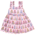 Girls Via Dress - Pink Flowerette