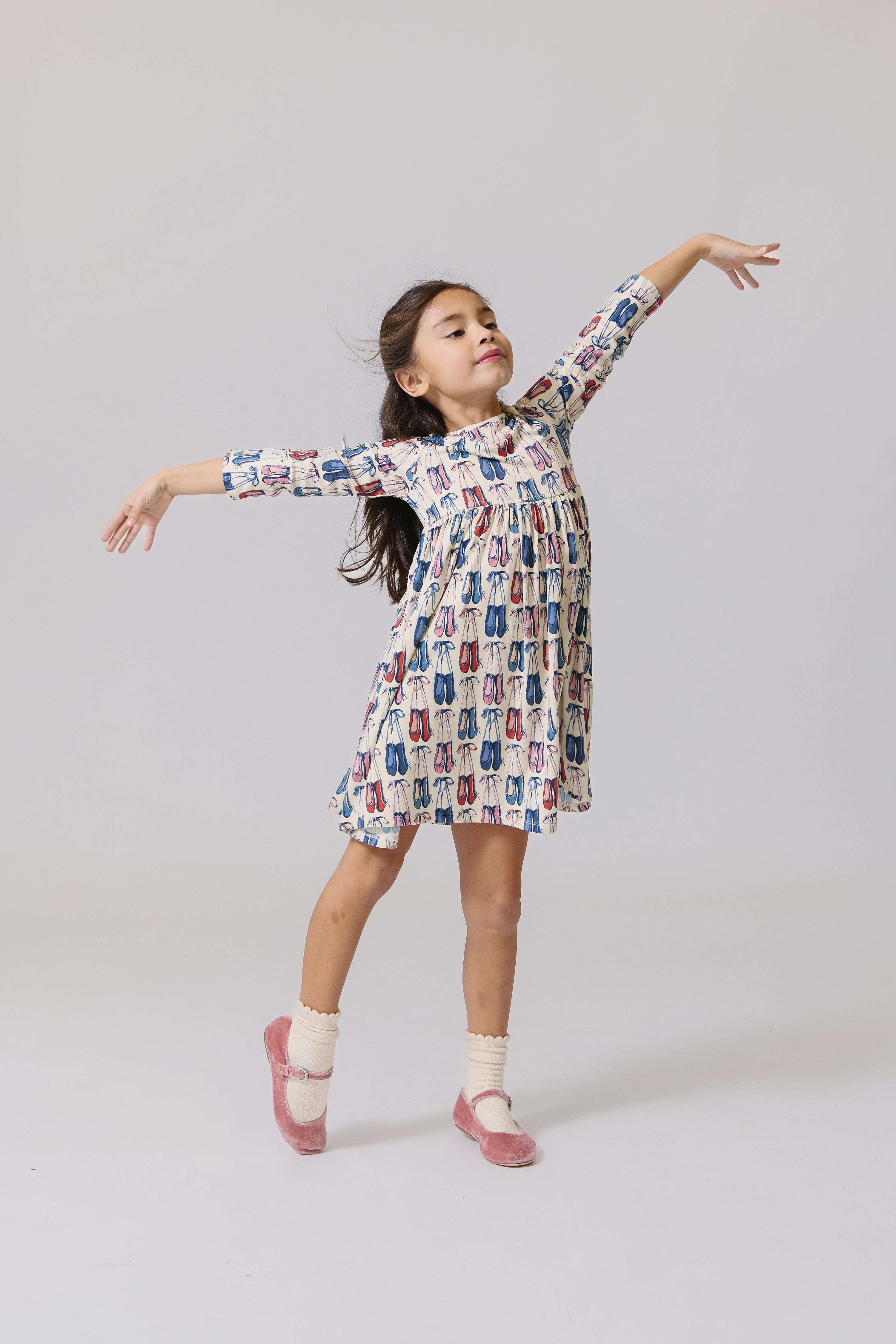 Girls Bamboo Steph Dress - Ballet Slippers