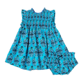 Baby Girls Stevie Dress Set - Azure Posey Block Print