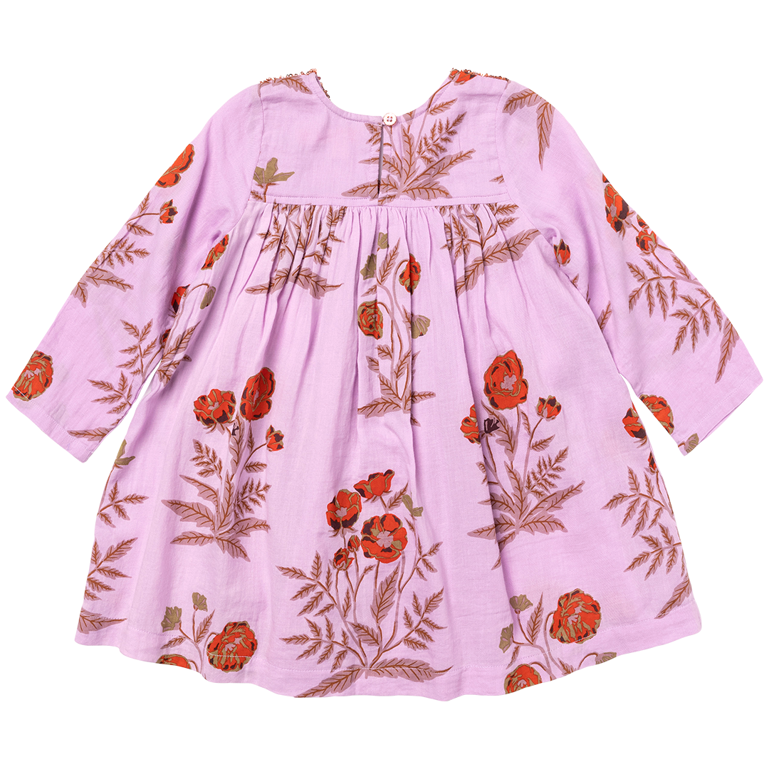 Girls Courtney Dress - Lavender Poppy