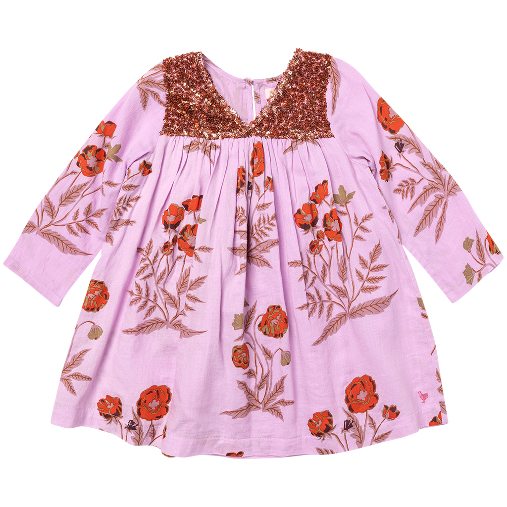 Girls Courtney Dress - Lavender Poppy