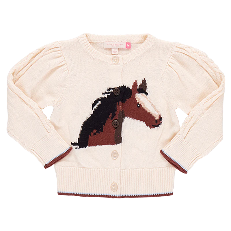 Girls Cable Constance Sweater - Wild Horse