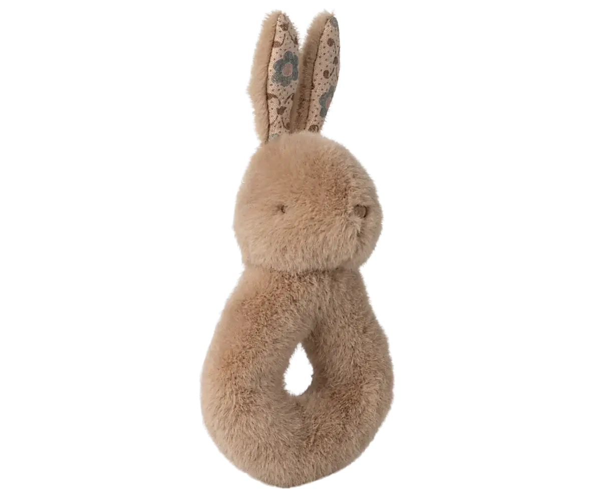 Rabbit Rattle Set - Cream Peach
