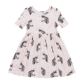 Girls Bamboo Steph Dress - Pink Unicorns