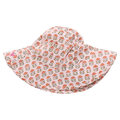 Baby Girls Sun Hat - Pink Prairie Block Print