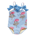 Girls Lulu Suit - Blush Marigold Stripe