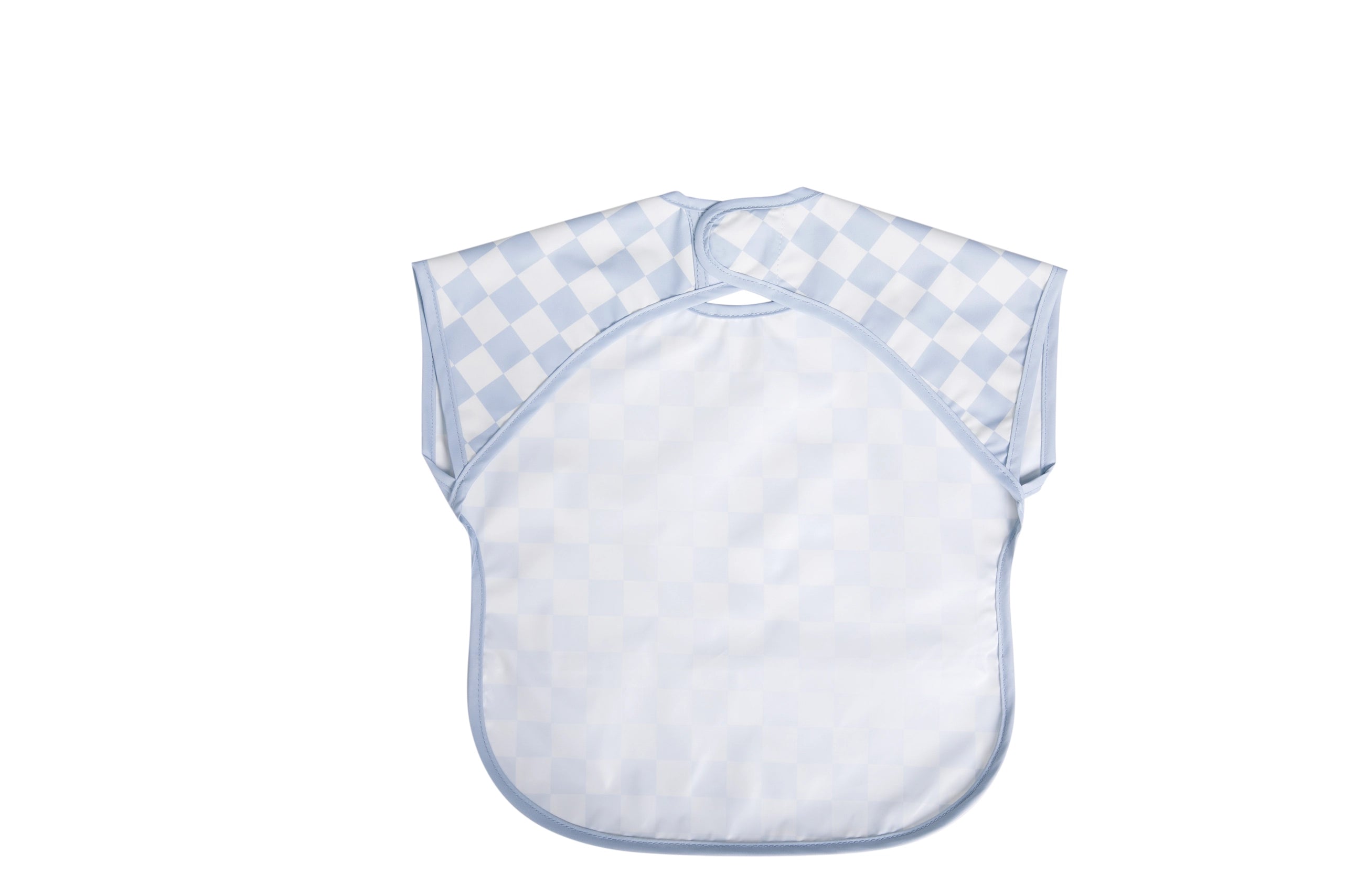 Smock Bib For Baby & Toddler Short Sleeve | Blue Checkers