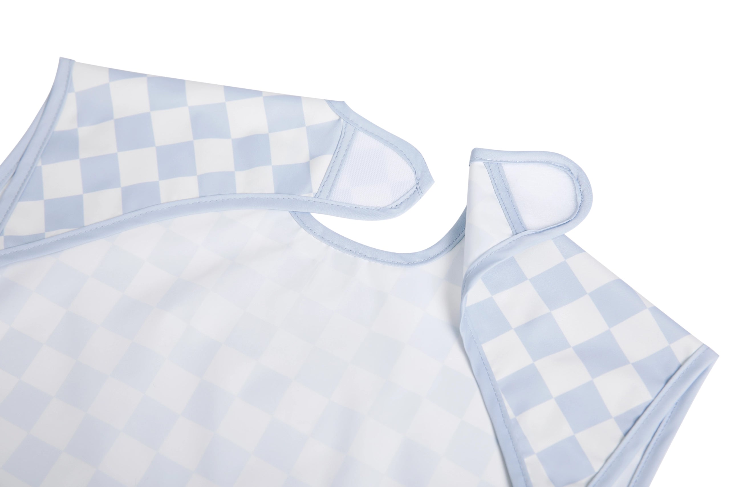 Smock Bib For Baby & Toddler Short Sleeve | Blue Checkers