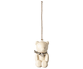 Metal Ornament, Teddy Bear - Off White/Blue