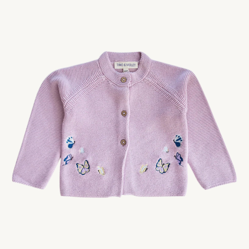 Butterfly Cardigan and Hat Set